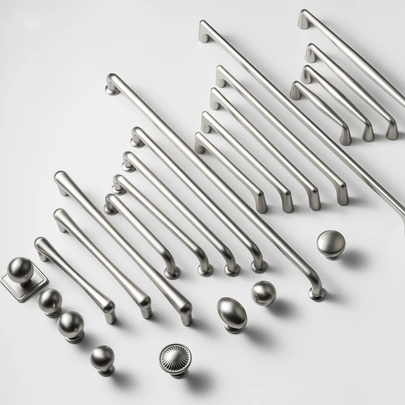 Nickel Brushed Kitchen Accessories Cabinet Closet Pulls Wardrobe Cupboard Drawer Knobs Kitchen Cabinet Handles Furniture Handles