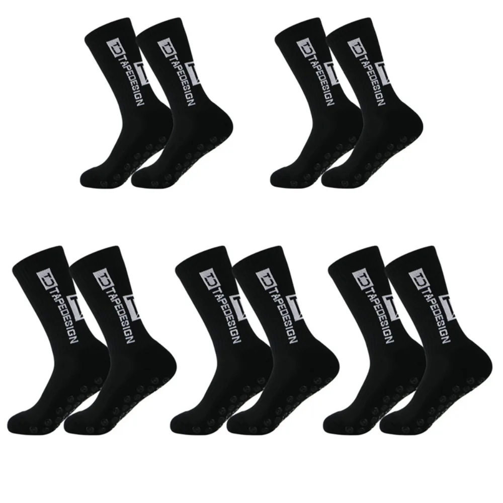 

5/6 Pairs Comfortable Dispense Soccer Tube Socks Non Slip Football Men Sports Sock Cotton Breathable Mid Calf Socks Outdoor