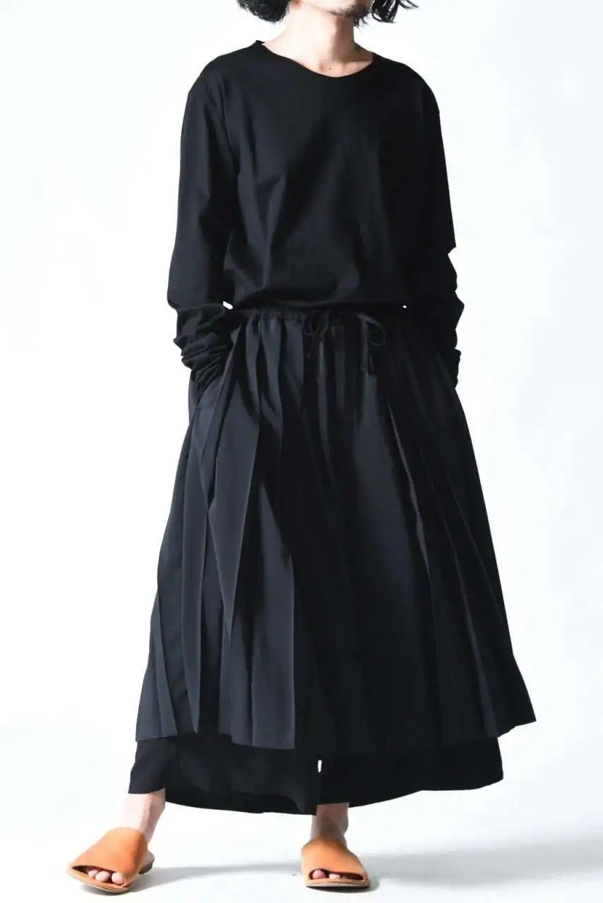 Men 2025 NewLoose Pleated Women Super Yamamoto  Style Clothing Skirt Pants Trousers Lovers Plus Size Costumes