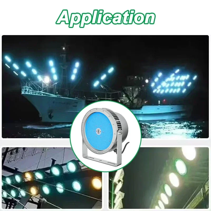 2026  1000W Red White 6000K Cyan Green Fish Lights Waterproof Attract Squid Flood DOCK Luring for Boat Fishing Lamps