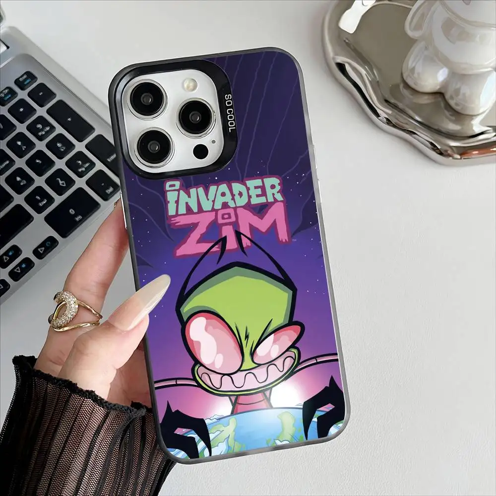 Cartoon I-Invader Zim Handyhülle für Apple 11 12 13 14 15 16 Pro Max Plus Schützen Überzug Handyhülle