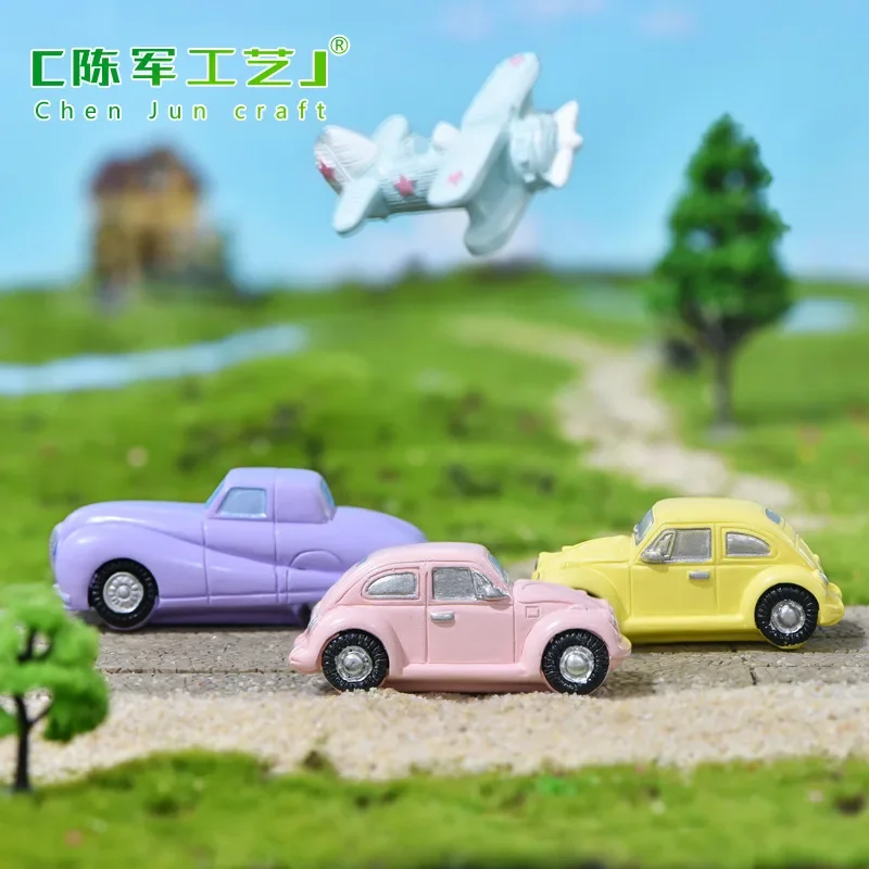 Vehicle Series Miniature Model Resin Cabochons Motorcycle Antique Car Truck Beetle Plane Bus Home Decoration Accessories Modern