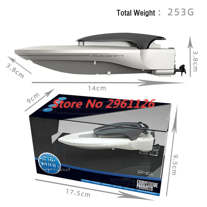 Mini Portable Waterproof Protection Remote Control Sports Boat Model 2.4G Dual Motor Cool Lighting Electric RC Speedboat boat