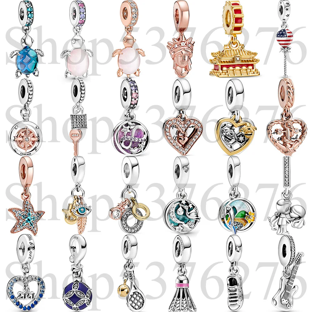 

Стерлингового Серебра 925, бусина Хамса, глаз, перо, буря, морская черепаха, ключ, подвеска, подходит для модного женского браслета, подарок, ювелирные изделия своими руками