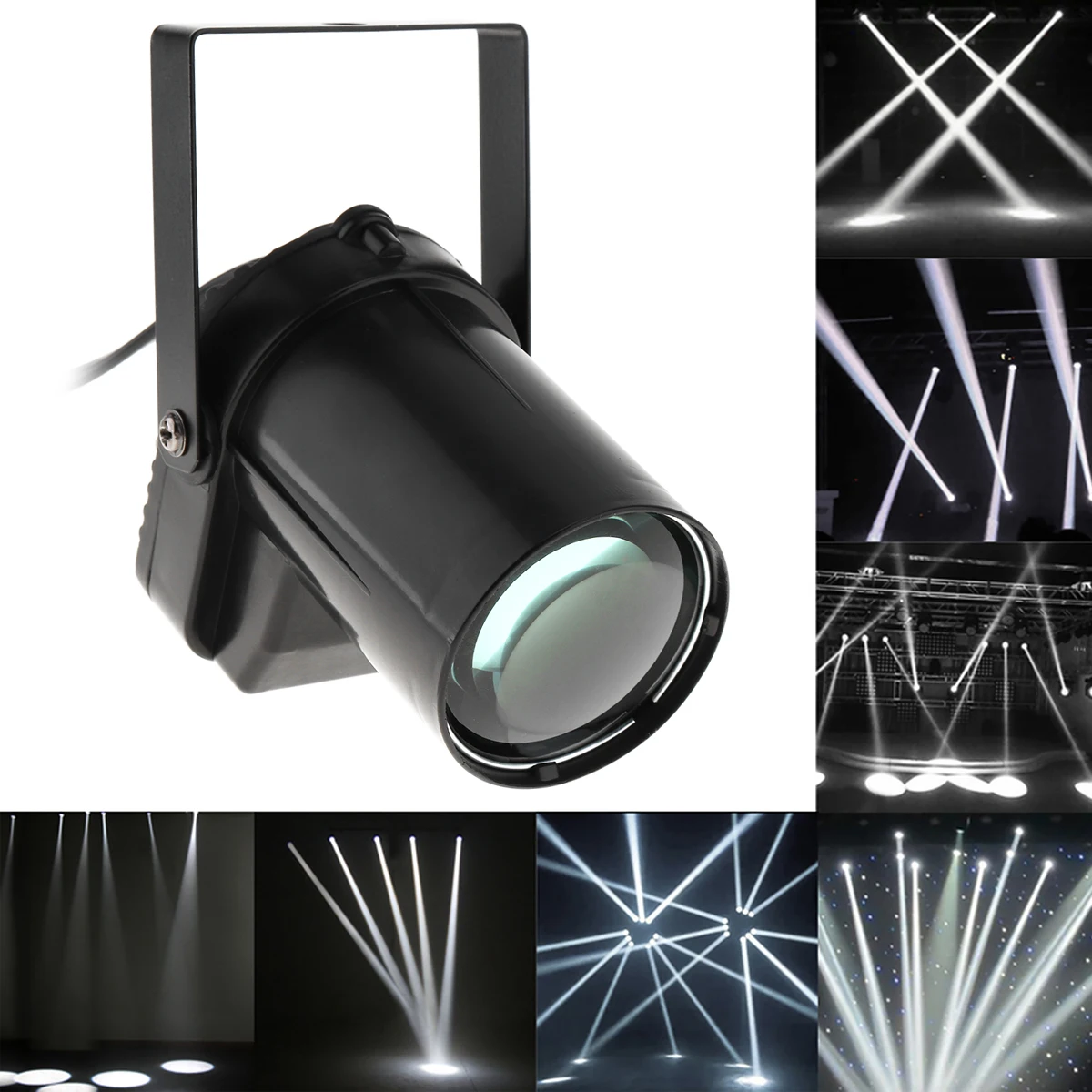 Imagem -03 - Luz de Palco Rotativa com Suporte e Ângulo Ajustável Led Beam Spotlight Ball dj Bar Lâmpada Fixa Azul Vermelho Branco 5w