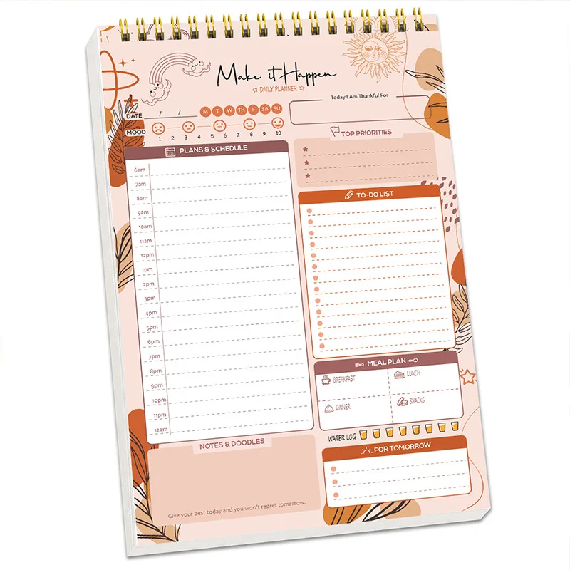 Planner Agenda Spiral A5 Notebook Schedules Daily Plan To Do List Notepad 100 pages Thick Office School Supplies Stationery 2027