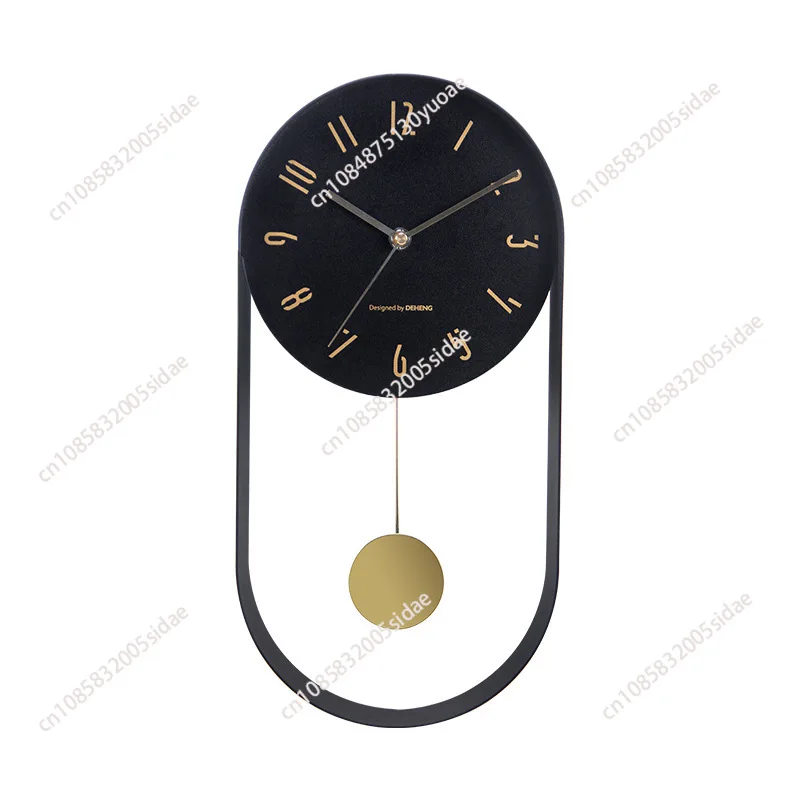 Bedroom, Living Room, Modern Decoration, Single Pendulum Battery Driven Non Ticking Swinging Wall Clock