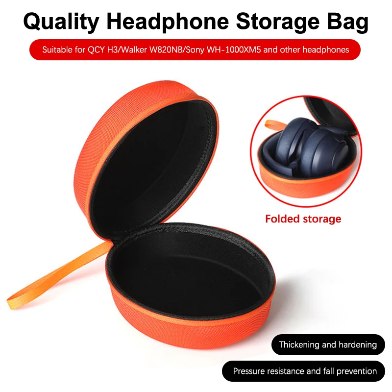 Bolsa de almacenamiento portátil de EVA dura para auriculares QCY H3/H4/Edifier/WH-1000XM5, bolsa de transporte de viaje, caja de almacenamiento para auriculares-F(x)