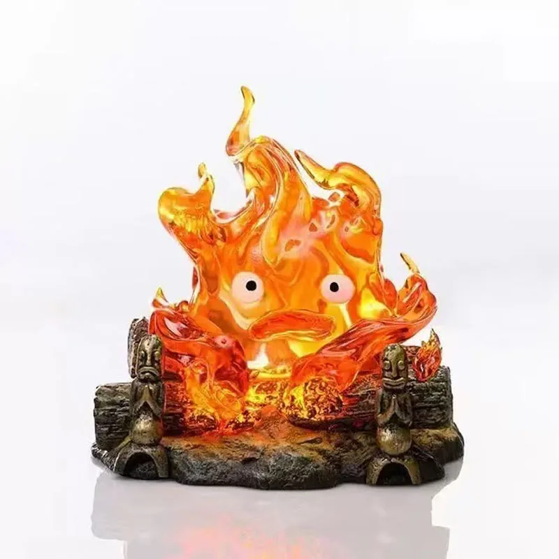 Аниме Фигурка Calcifer Светящаяся Модель Фигурка Дыхательная Лампа GK Модель Коллекция Игрушек Украшения Дома Подарки