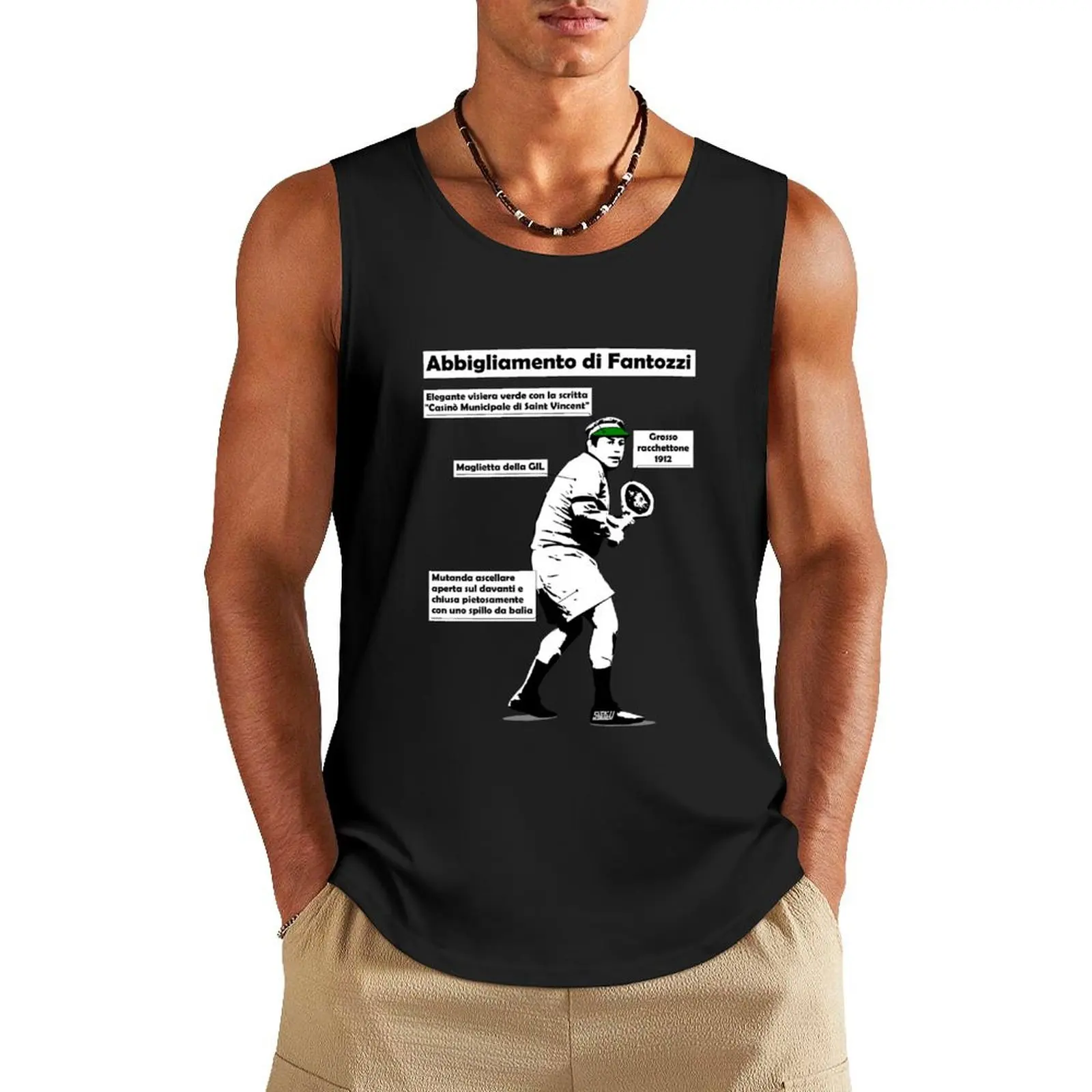 

Abbigliamento di Fantozzi (tennis) Tank Top Gym t-shirt man sports clothes for men gym Sports clothing