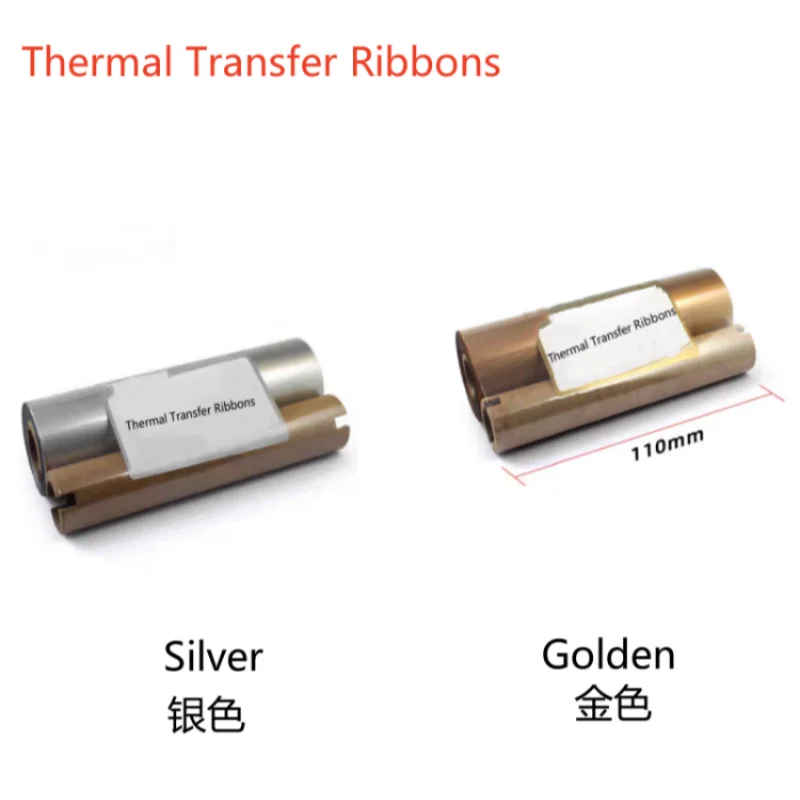 

Custom gold and silver heat transfer ribbons, other colors, sizes mixed base or resin base, wax/resin
