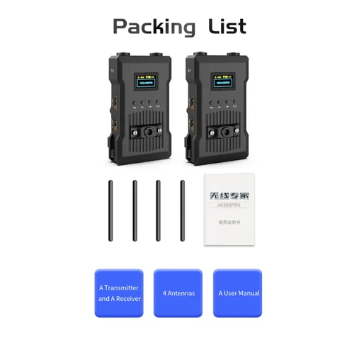 Imagen 2 del producto MOVMAGIC JM300 PRO 4K sistema de transmisión inalámbrica compatible con HDMI transmisor de vídeo de imagen inalámbrico receptor para transmisión en vivo