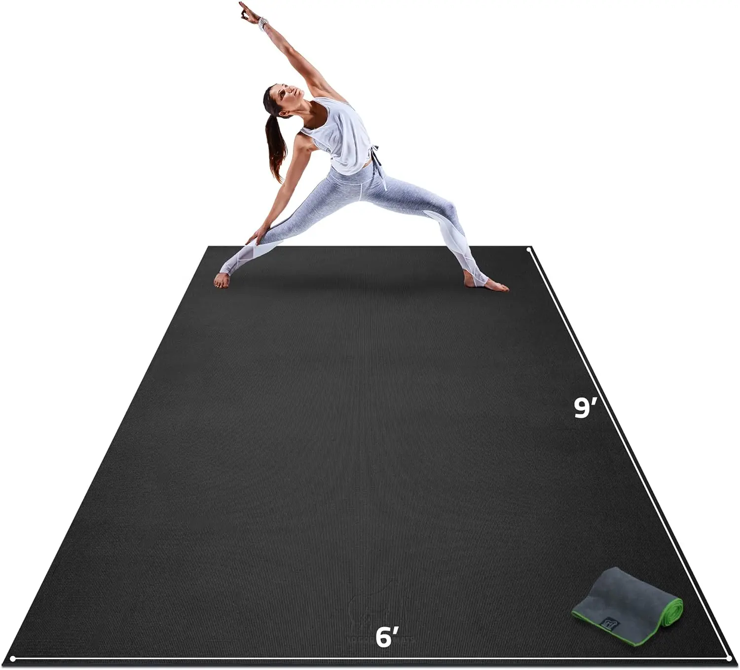 

Gorilla Mats Premium Extra Large Yoga Mat – 9' x 6' x 8mm Extra Thick & Ultra Comfortable, Non-Toxic, Non-Slip Barefoot Exercise