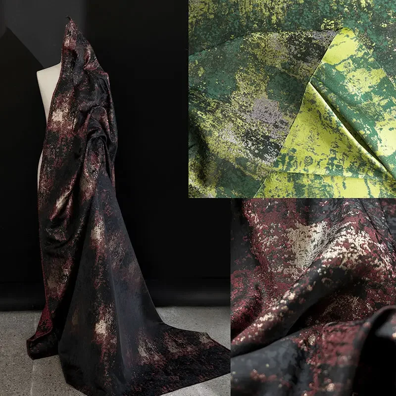 

Винно-красное, черное облако, позолоченная светоотражающая жаккардовая ткань, юбка с лицом лошади, костюм Ханфу, куртка, китайский стиль, дизайнерская ткань для одежды