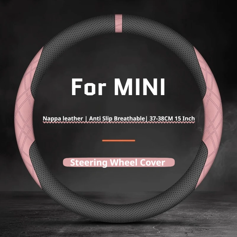 For MINI Leather Car Steering Wheel Cover Fit Convertible Cooper SE Aceman Clubman Countryman Countryman Electric Accessories