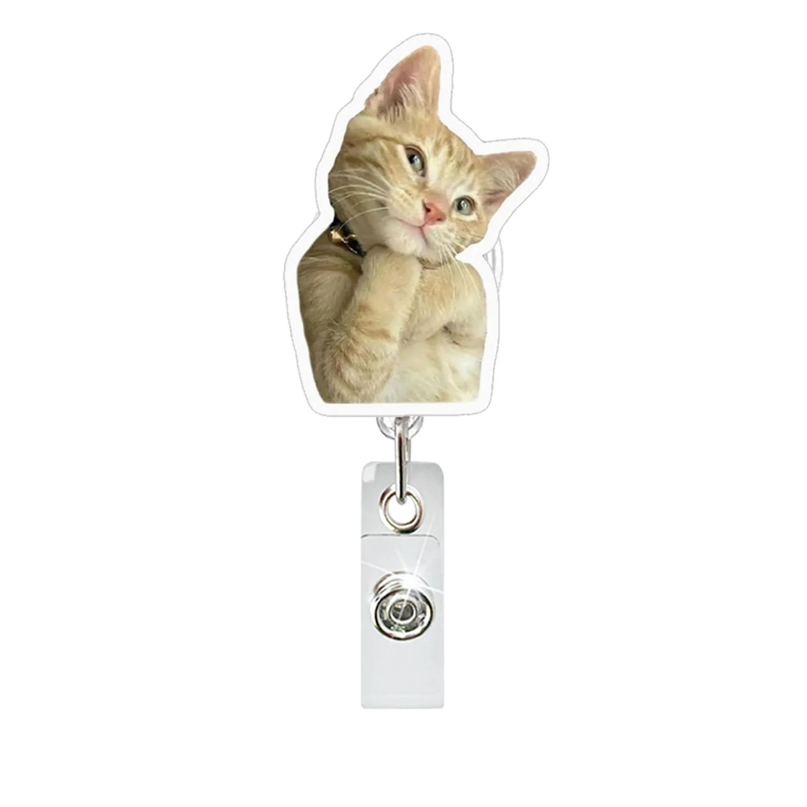 Funny Cat Expression Retractable Badge Holder Reel