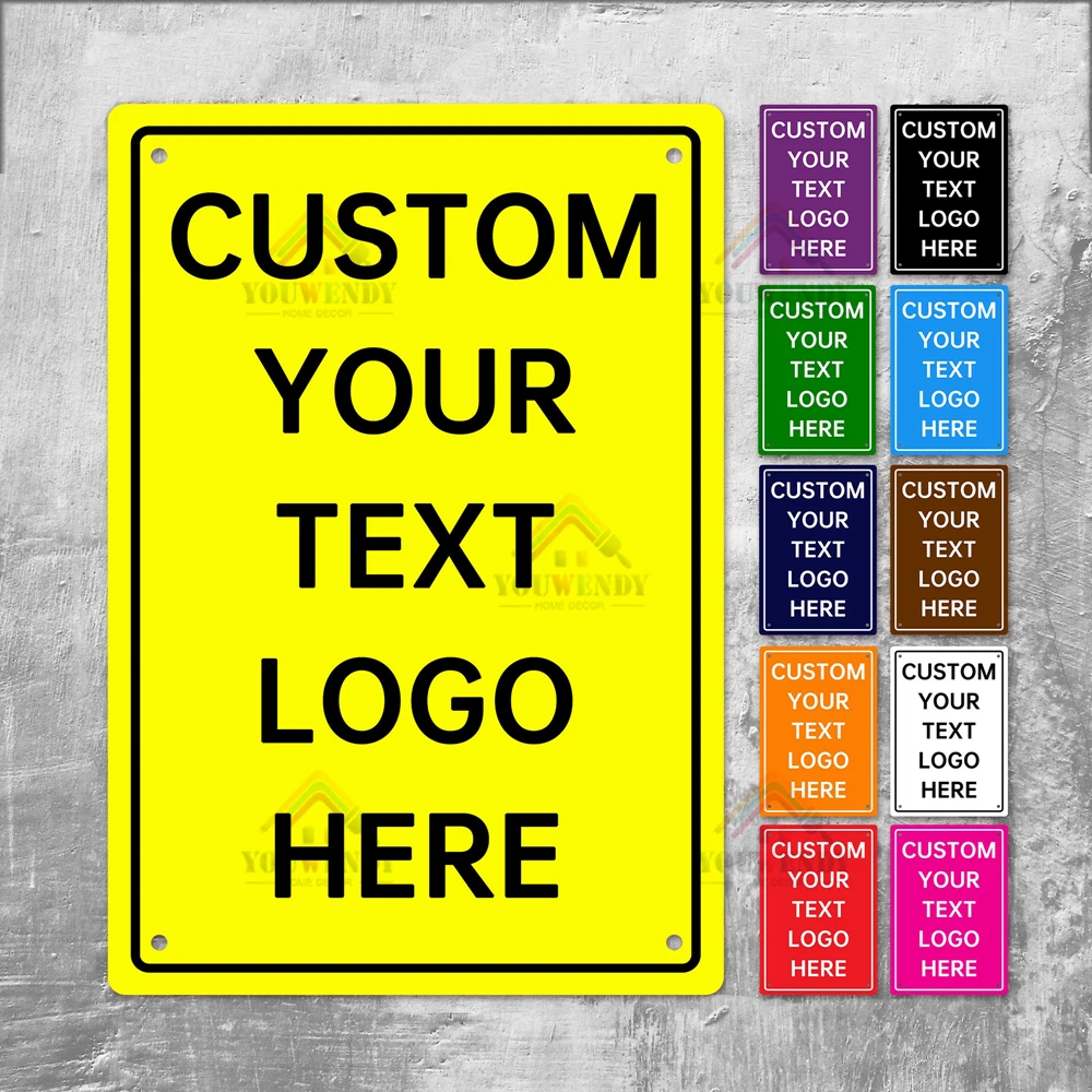 

Custom YOUR TEXT Logo Here Metal Tin Sign, Personalised Poster, Your Pictures, 30x20cm Size Wall Plates, Home Decor, UWD4