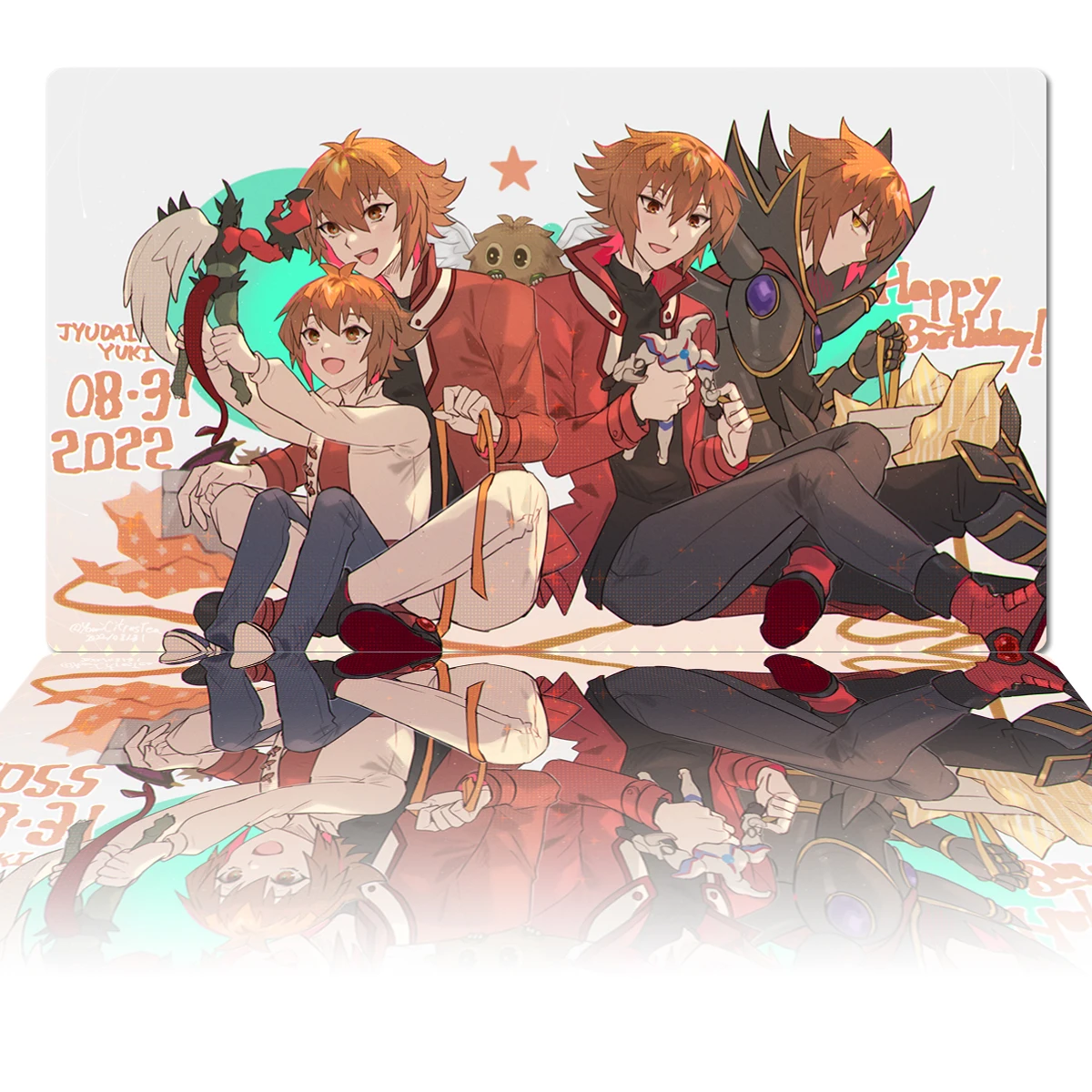 YuGiOh Jaden Yuki Playmat TCG CCG Board Game Trading Card Game Mat Anime Mouse Pad Custom Print Desk Mat Gaming Accessories Bag