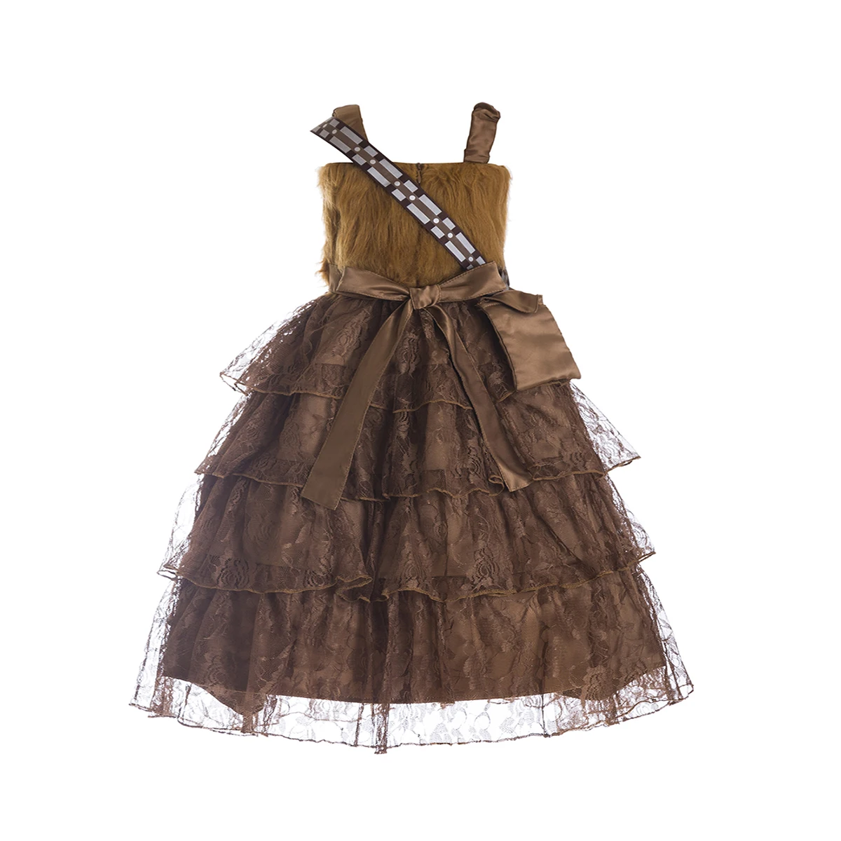 Star Chewy Chewbacca Furry Chocolate Brown Cotton Lined Top Tutu Party Dress Costume Family Girls Wars  costume leia rey bb8