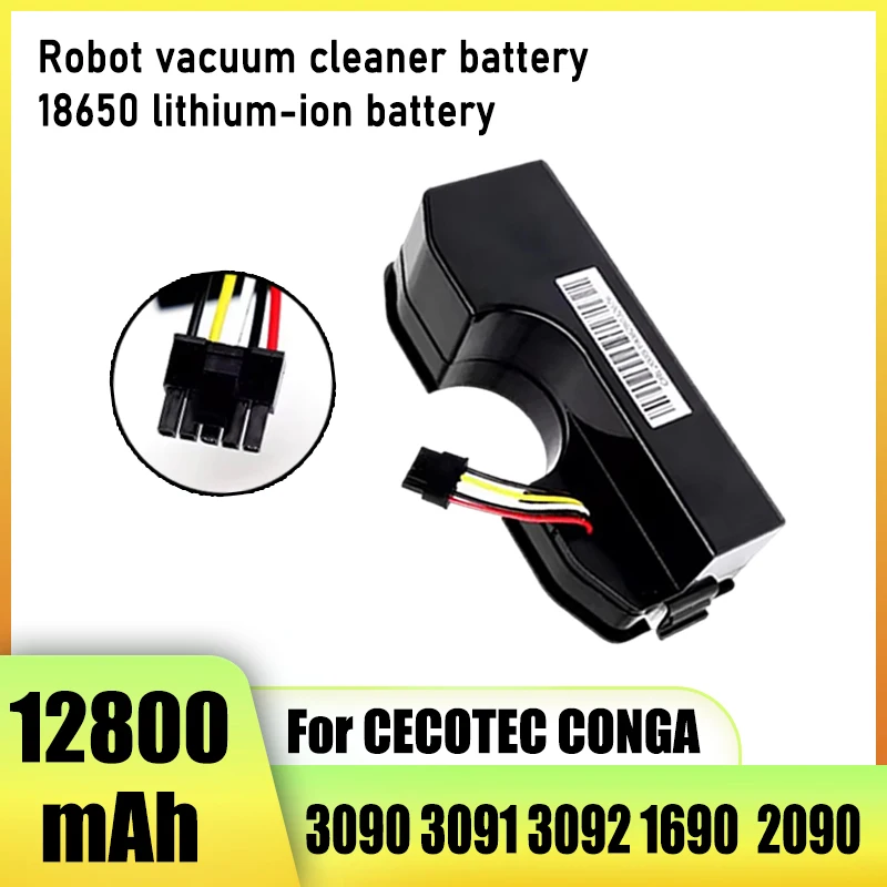 14.4V 9800mAh lithium-ion battery pack, for CECOTEC CONGA 3090 3091 3092 1690 1890 2090 robot vacuum cleaner battery replacement