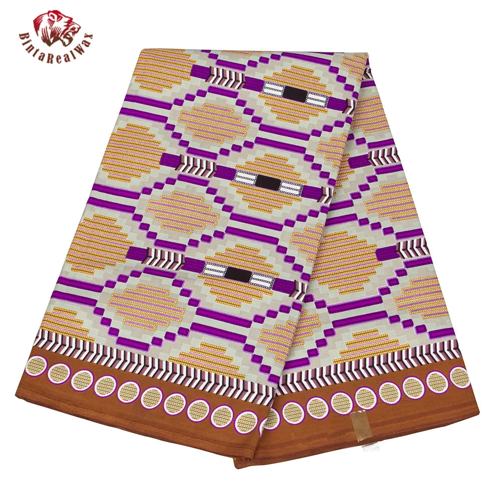 BintaRealWax Latest African Fabric By the Yard African Real Wax Print Cotton Material for Sewing Dress Handworking Cloth SP012