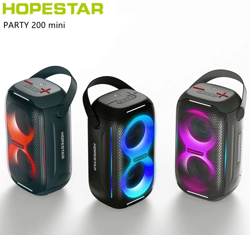 Party 200 Mini Stereo Wireless Bluetooth Speaker HOPESTAR Subwoofer Outdoor Heavy Bass Waterproof Speakers RGB Portable Column