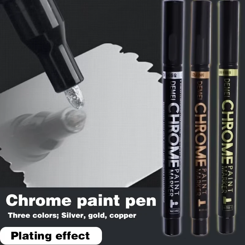 3 Pcs Mirror Marker Pen DIY Reflective Paint Pens Mirror Markers Chrome Gold SILVER Marker Signature Car Styling Art Craftwork