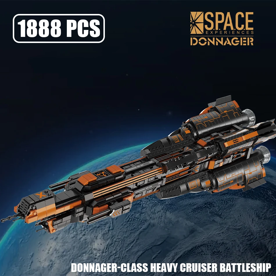 

MOC Donnager Class Heavy Cruiser Battleship Building Blocks The Expanse Spaceship Model Assembly Bricks Toys Kids Christmas Gift