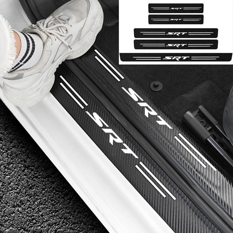 Car Door Sill Guard Plate Threshold Protector Running Entry Board Pedal Cover for Dodge SRT Car Accessories Rear Bumper Guard