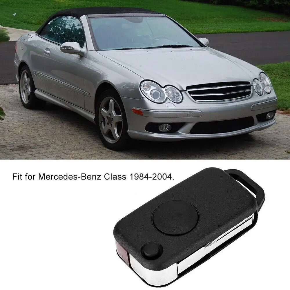 

Plastic Replacement Flip 1 Button Car Remote Key Shell Case Fob For Benz-Mercedes 1984-2004 High Quality Car Key Shell