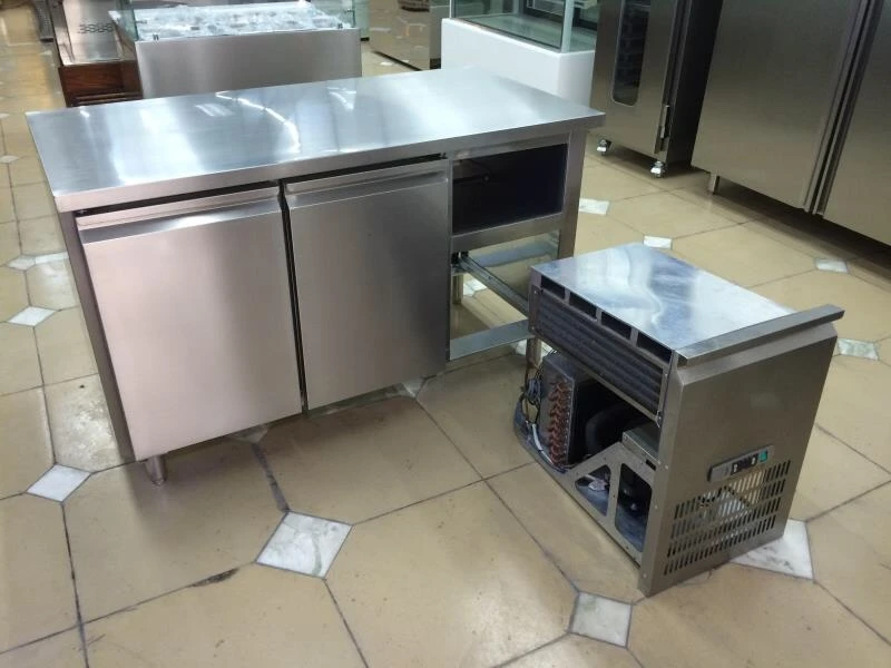 Aço inoxidável Freezer com gaveta, Banco de cozinha, Undercounter, 304