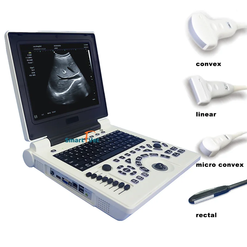 Escáner completo portátil del ultrasonido del ordenador portátil de la máquina B/W del ultrasonido de Digitaces del instrumento veterinario