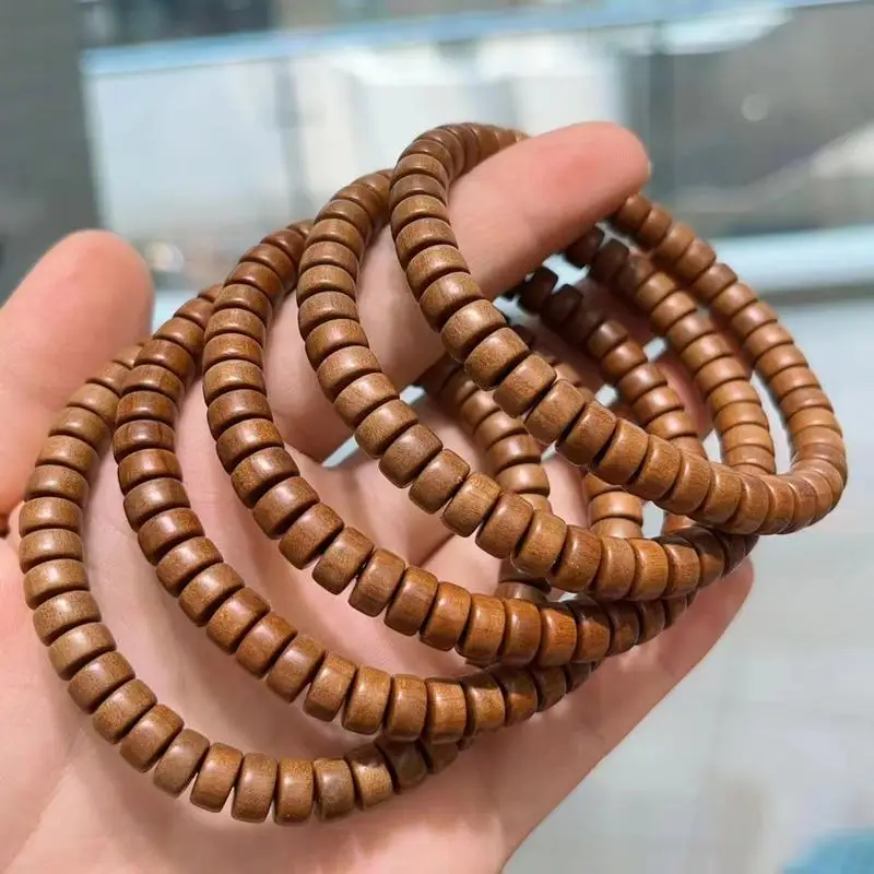 Authentic Indian Old Mountain Tablets Sandalwood DIY Beads Bracelet Necklace Accessories