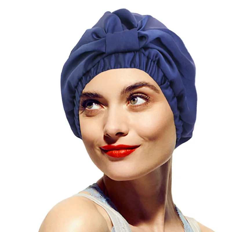 Berretto da notte in raso di seta turbante da donna sciarpa elastica per la cura dei capelli cappello da notte berretti da chemio berretto da notte