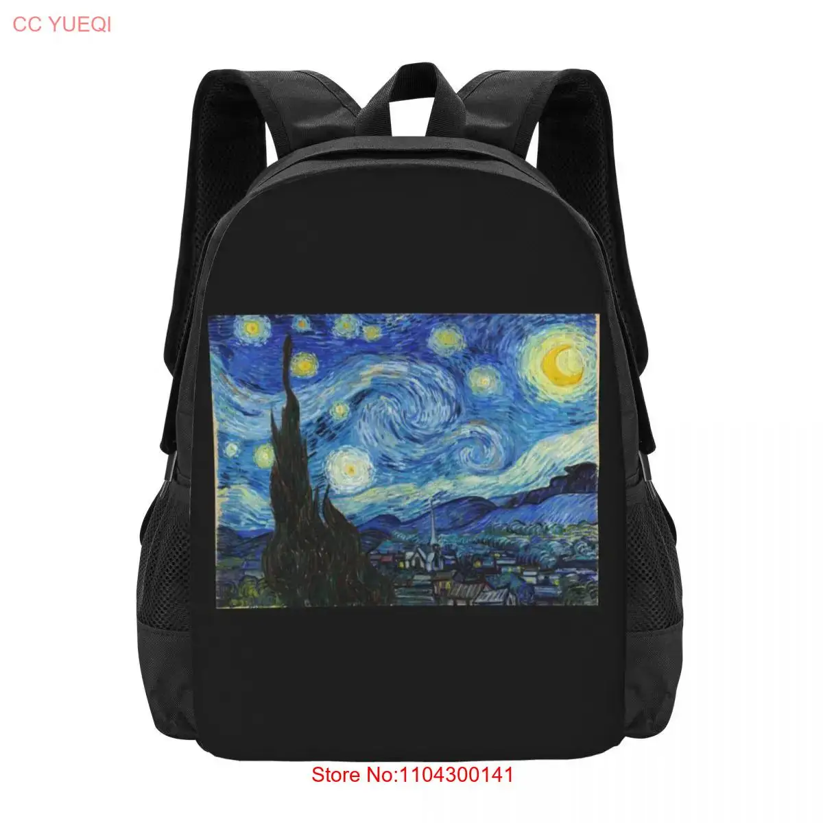 Vincent Van Gogh Starry Night Vintage Fine Art  Collaboration Backpack Large Capacity Cute Foldable  Clothes Backpacks