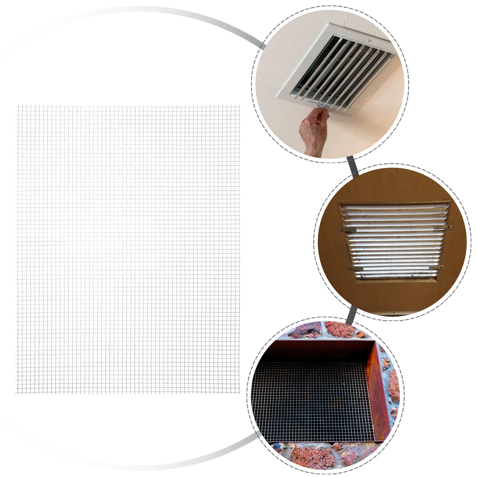 

2Pcs Insect Proof Wire Mesh Screens Stainless Steel Vent Mesh Air Circulation Metal Screen Sheet for Window Door Outdoor Use