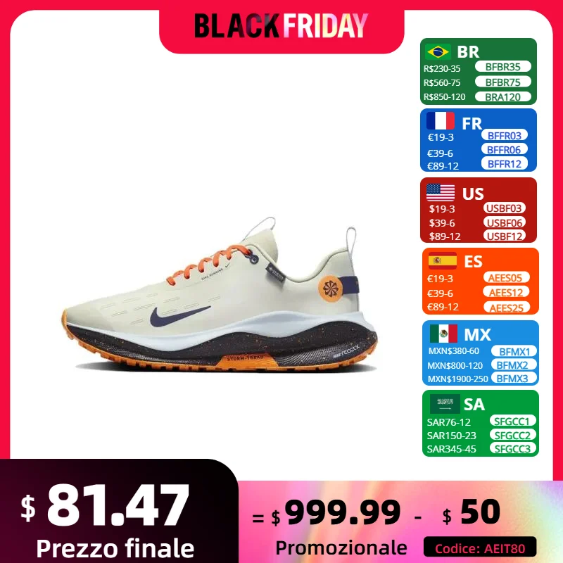 NIKE Original Man sneakers New Arrival REACTX INFINITY RN 4 GTX Low Shock-absorbing and wear-resistant shoe