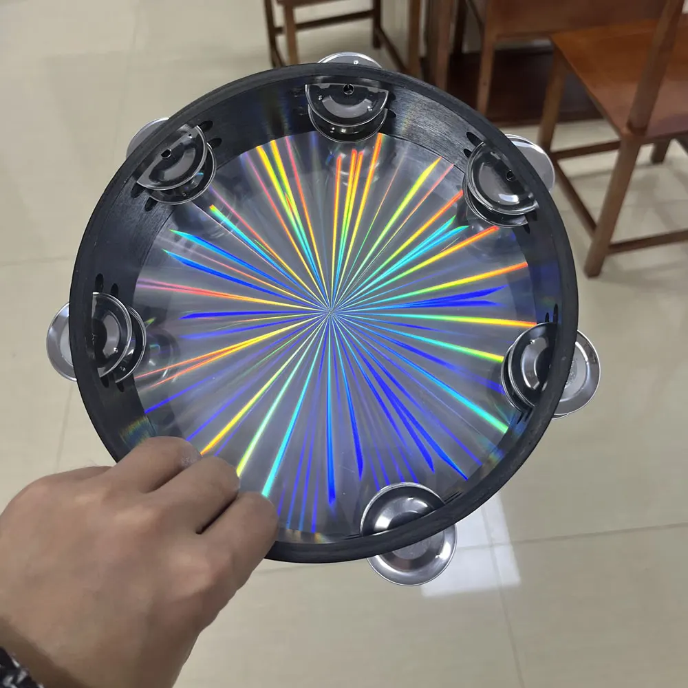 8 Inch Orff Tambourines Hand Shake Percussion Hand Drum Double Row Hand Rattle Drum