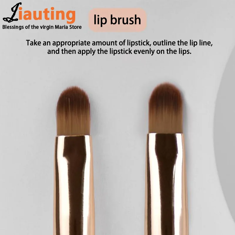 Double-Headed Lip Brush For Lipstick Metal Rod Lip Brush Makeup Brush For Lipstick Lip Gloss Include Lid For Beginner