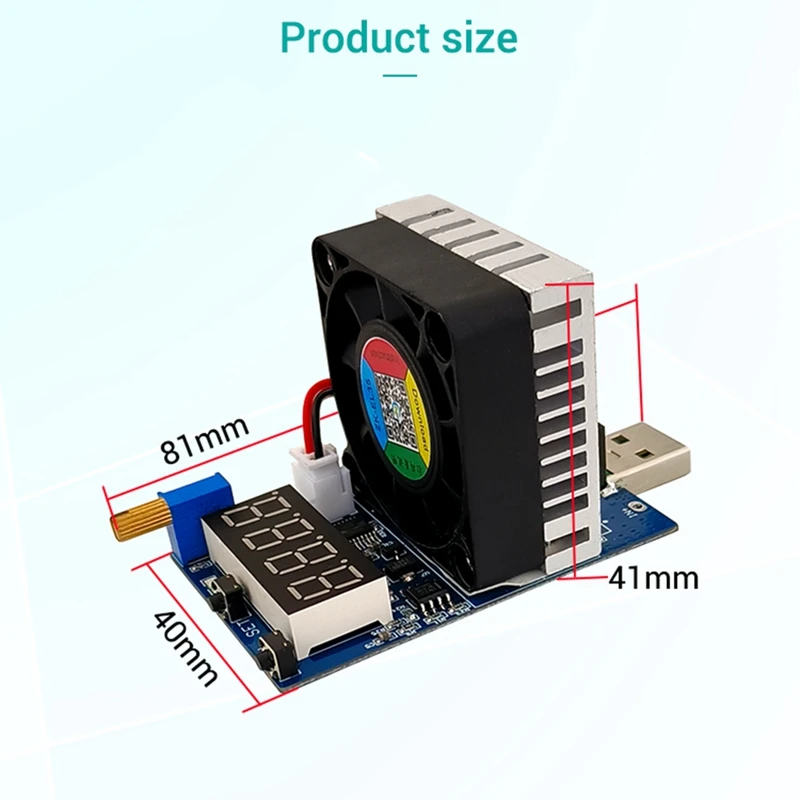35W อิเล็กทรอนิกส์ทดสอบโหลดตัวต้านทานอินเทอร์เฟซ USB แบตเตอรี่ Discharge เครื่องทดสอบความจุพัดลมปรับโมดูล ZK-EL35