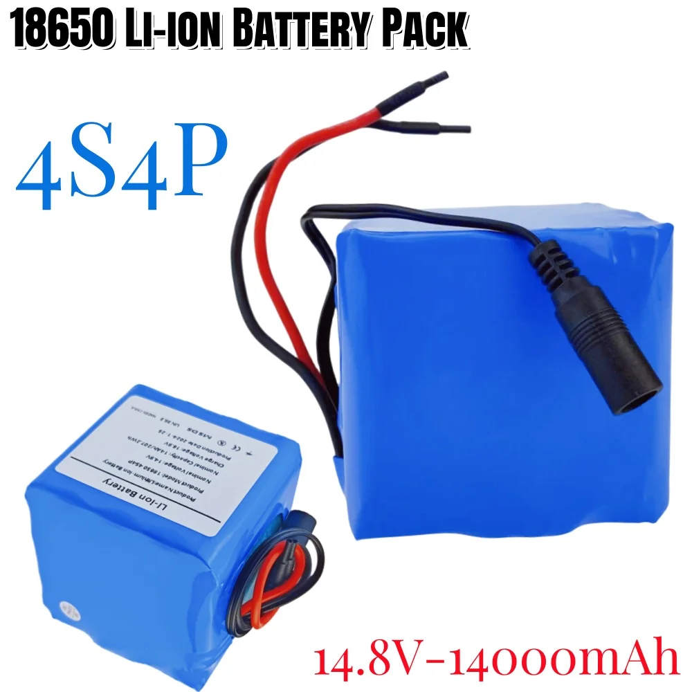 

Литий-ионный аккумулятор 4S4P, встроенный BMS 14,8 В, 14000 мАч для ночной рыбалки, лампа-нагреватель, источник питания для улицы