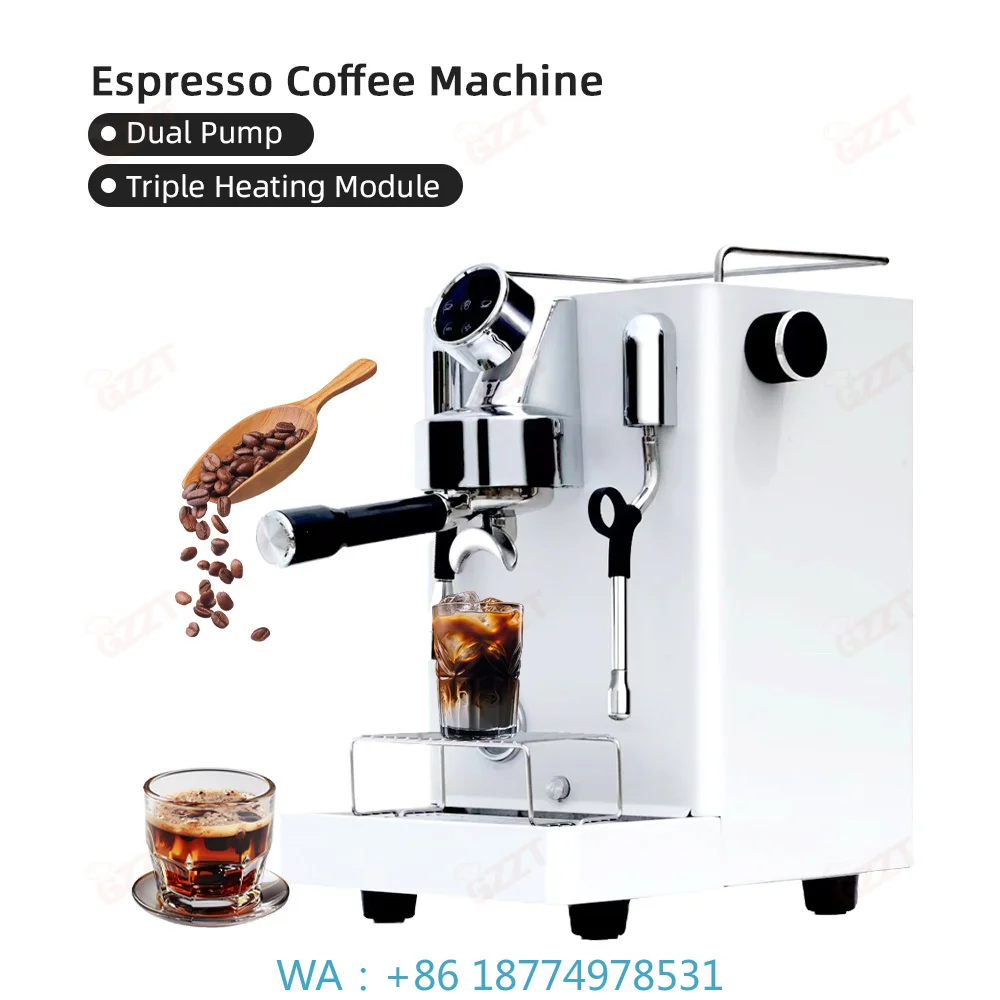 Commercial Italian Semi‑Automatic Espresso Maker, 58mm Brewing Head 15bar Smart Portable Stainless Steel Coffee Brewing Tool