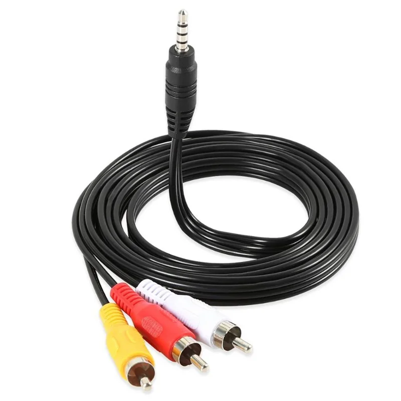 Vention jack 3.5mm a 3 rca cabo 1m macho para macho conector linha aux divisor de áudio para alto-falante pc dvd tv caixa estéreo aux cabo