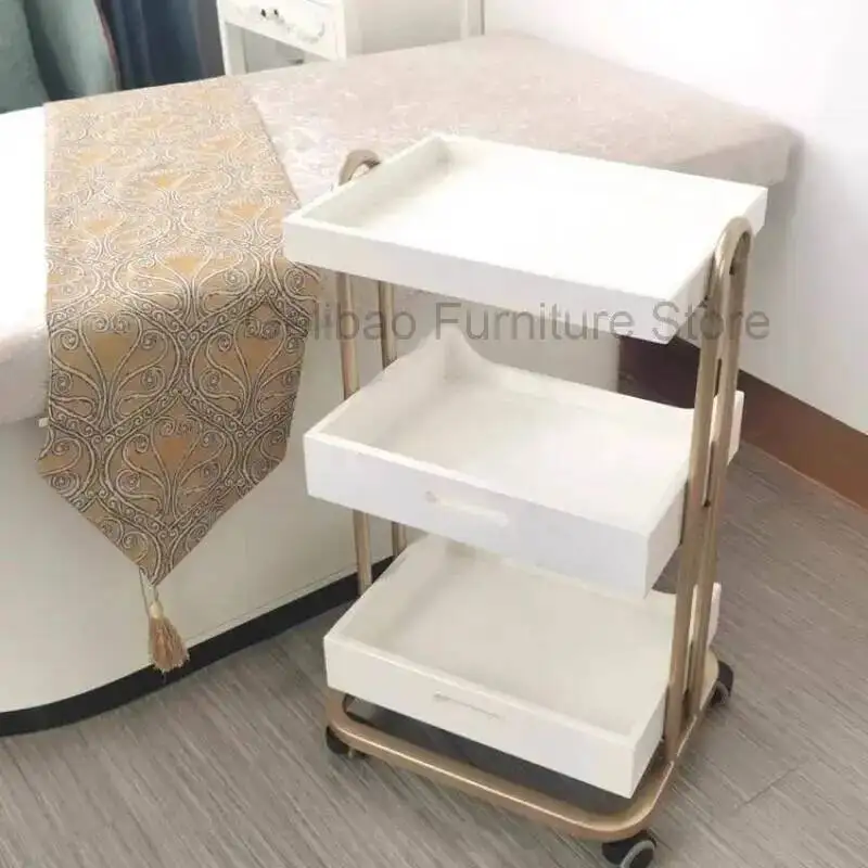 Salon Beauty Trolley Hair Cart Makeup Portable Aesthetic Barber Station Multi-purpose Carrito De Servicio Hairdressing Furniture