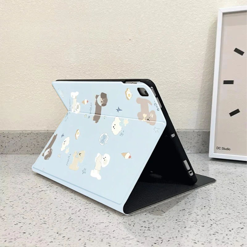 Tablet Cover with Pen Slot for Ipad Air 5 Case IPad 6th Generation Case 9.7 Inch 10.2 7th 8th 9th Gen IPad Pro 11 2022 Cute Dogs