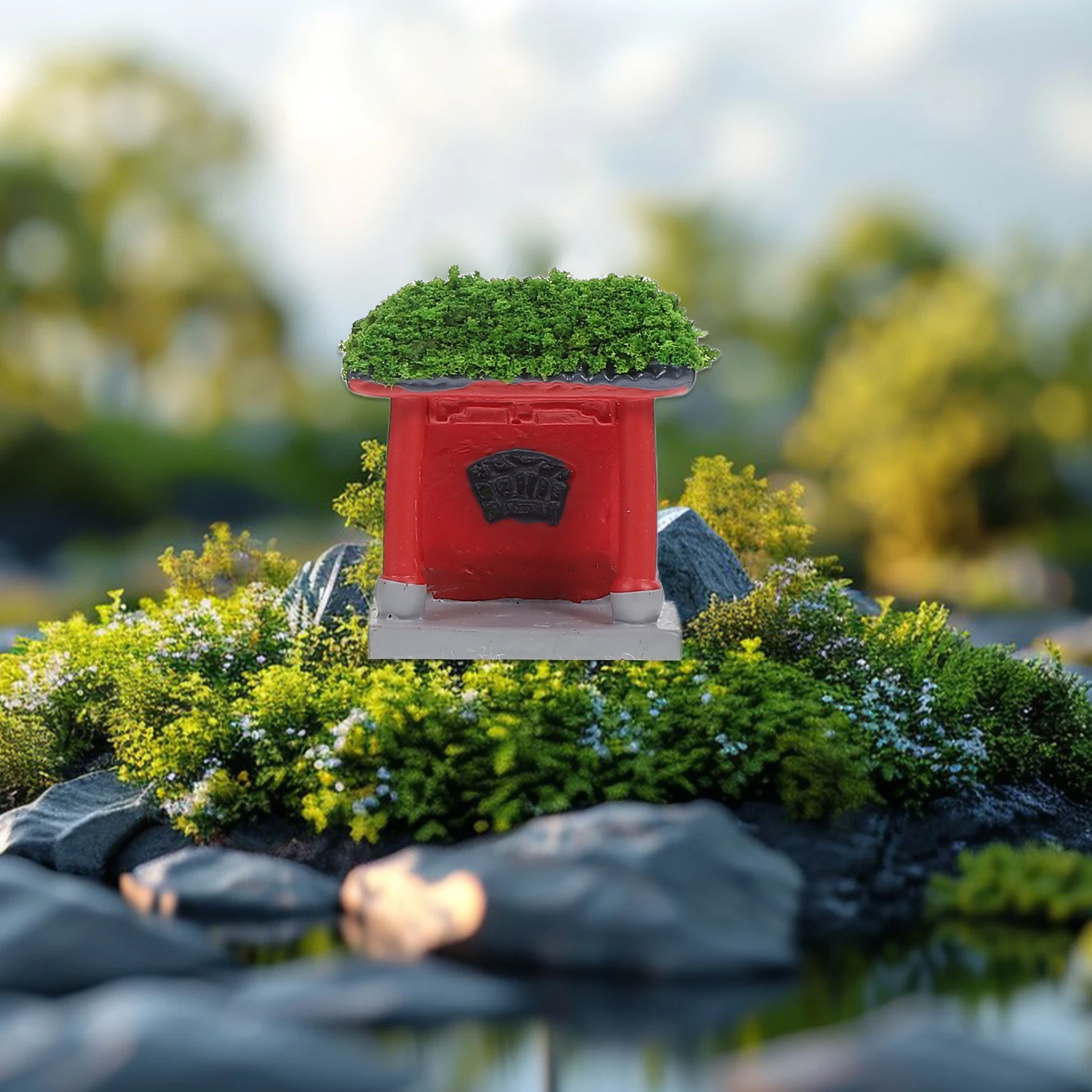 

4 Pcs Ancient Pavilions Bridges Rockery Realistic Mountain Waterfall Durable Material Moss Garden Terrarium Decorations