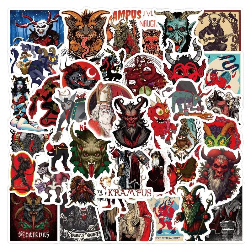 60pcs Horror Character Krampus Graffiti Sticker Suitcase Water Cup Guitar Car Stationery Mobile Phone Decoration Sticker