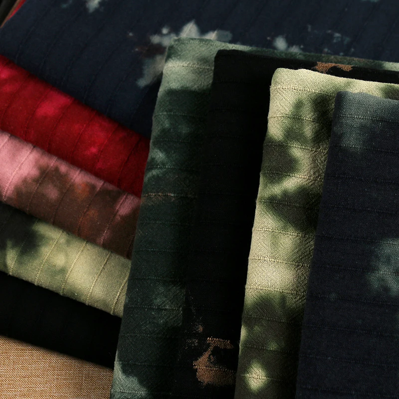 

Ручная работа Tie Dye, хлопковая льняная ткань средней толщины для выступлений, модная одежда, материал для шитья своими руками, ткань на метр