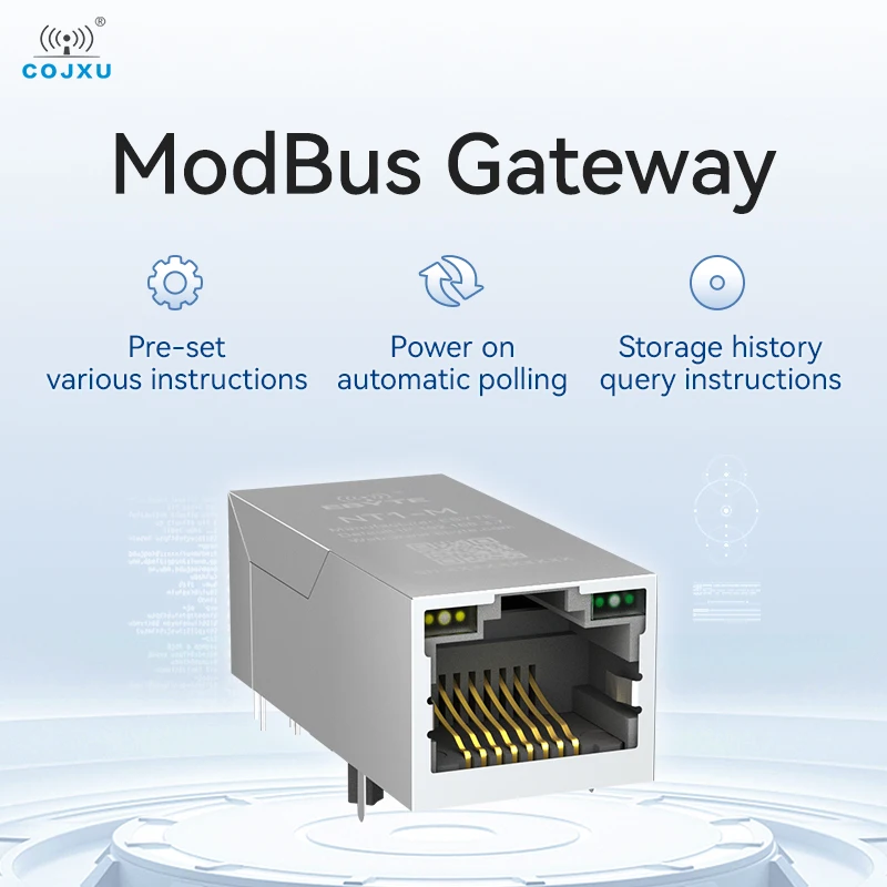 TTL Serial to Ethernet NT1-M 10M Serial to Network Port RJ45 Ultra Small Size Modbus Gateway TCP to RTU IoT MQTT COJXU