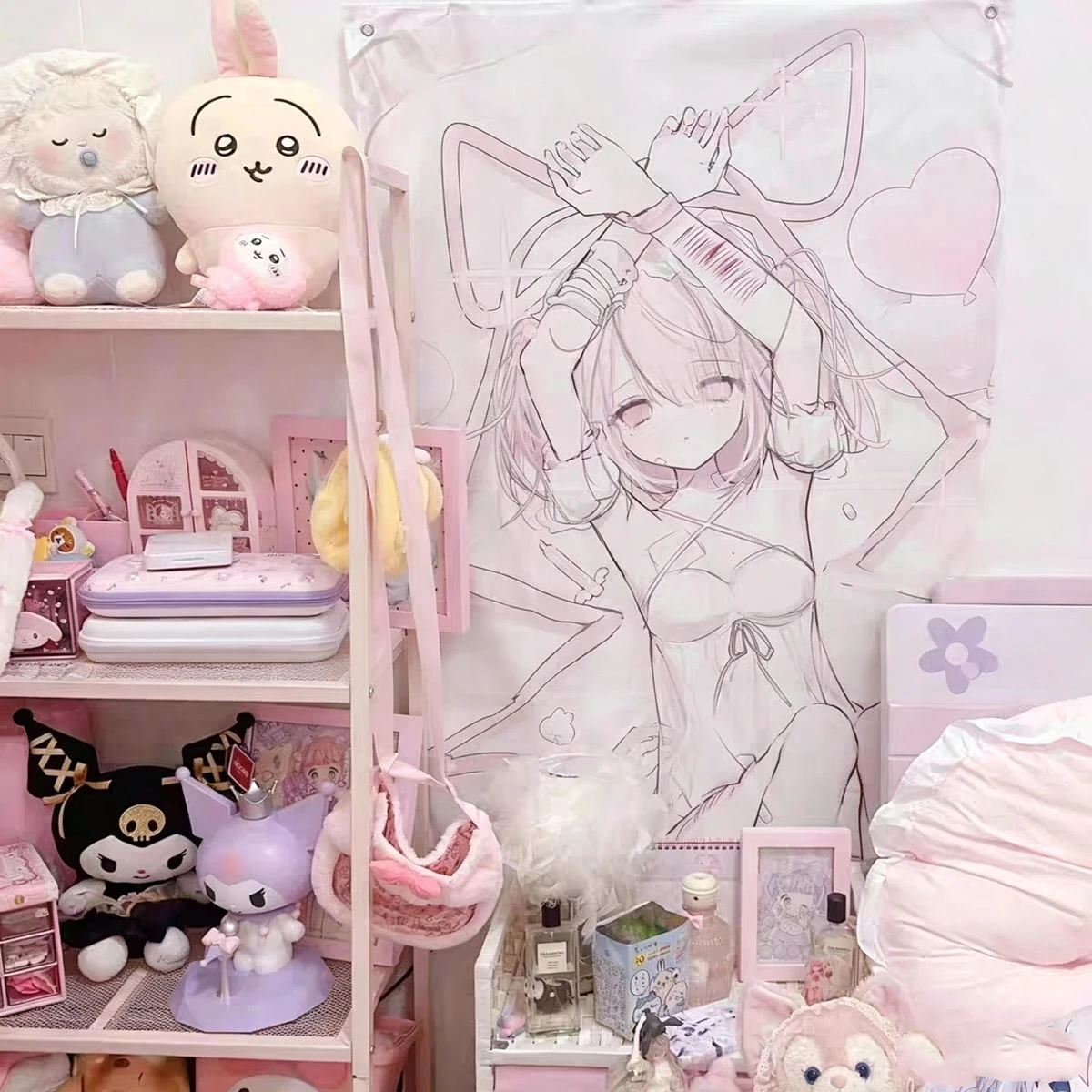 Anime Nekoparas Wall Tapestry Kawaii Background Cloth Wall Decoration Psychedelic Girls' Dormitory Room Banner